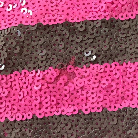 J crew sequin tank top pink gray striped XXS flaw - Picture 2 of 8